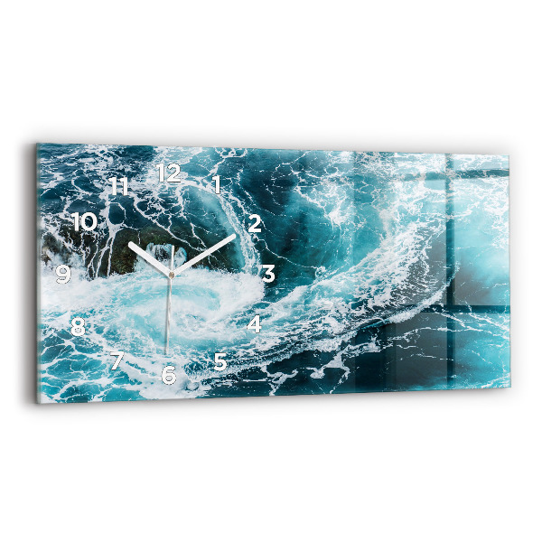 Reloj de cristal horizontal Olas espumosas
