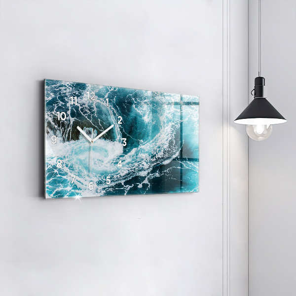 Reloj de cristal horizontal Olas espumosas