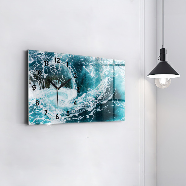 Reloj de cristal horizontal Olas espumosas