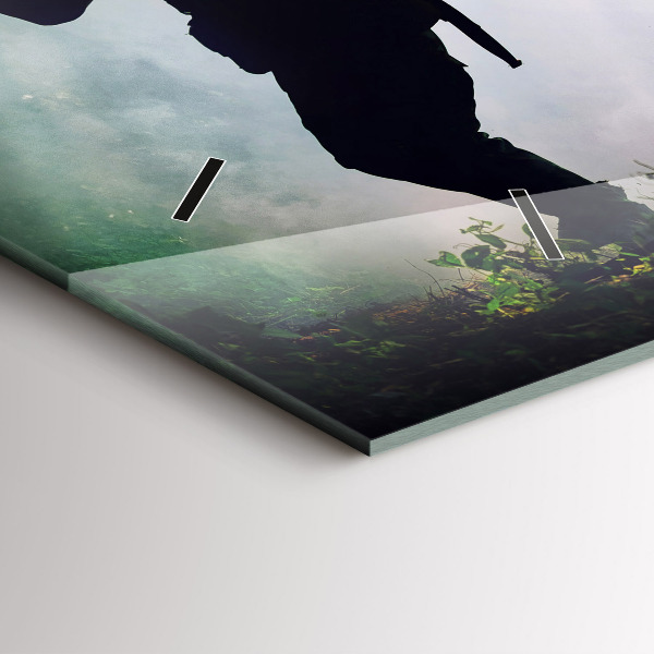 Reloj de cristal horizontal Soldados en un bosque