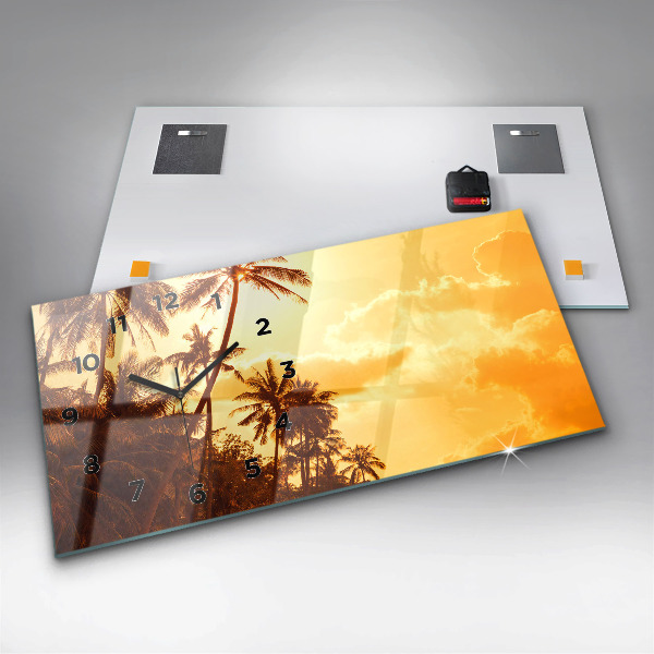 Reloj horizontal Palmeras soleadas