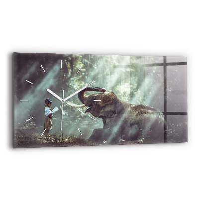 Reloj horizontal Niño leyendo un libro