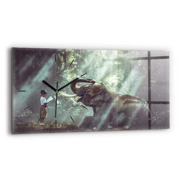 Reloj horizontal Niño leyendo un libro