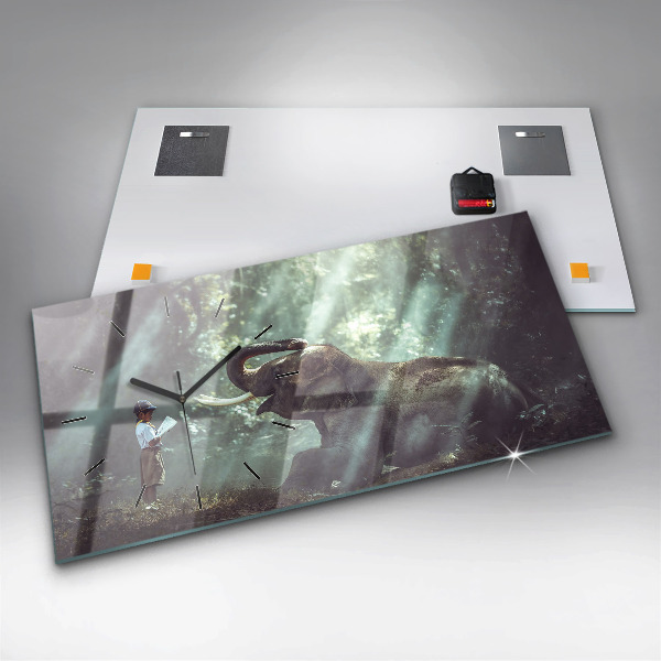 Reloj horizontal Niño leyendo un libro