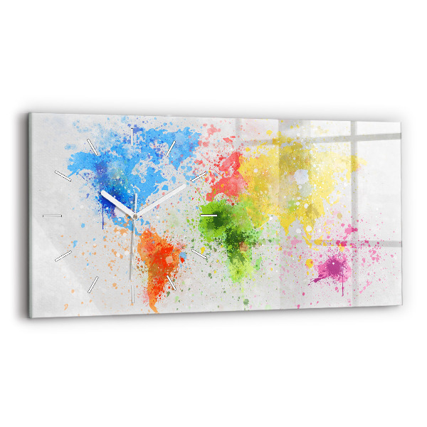 Reloj horizontal Mapamundi sobre papel