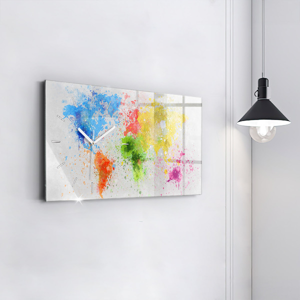 Reloj horizontal Mapamundi sobre papel