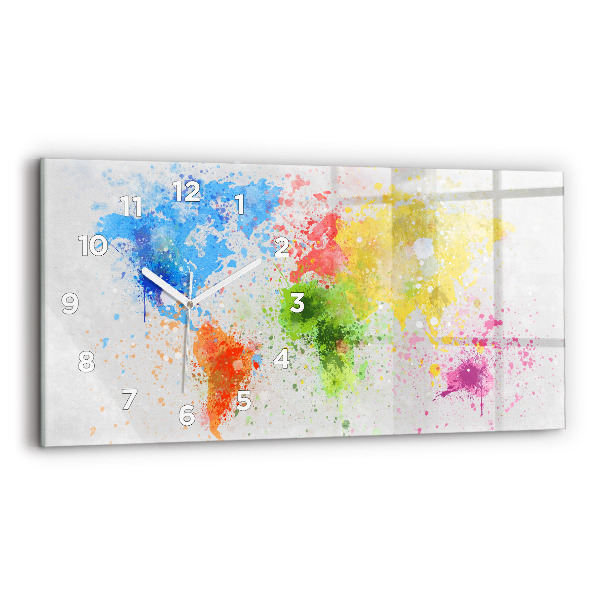 Reloj horizontal Mapamundi sobre papel