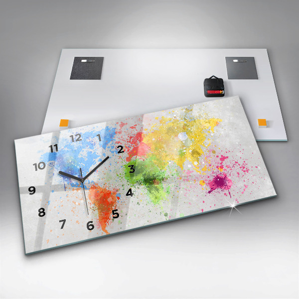 Reloj horizontal Mapamundi sobre papel