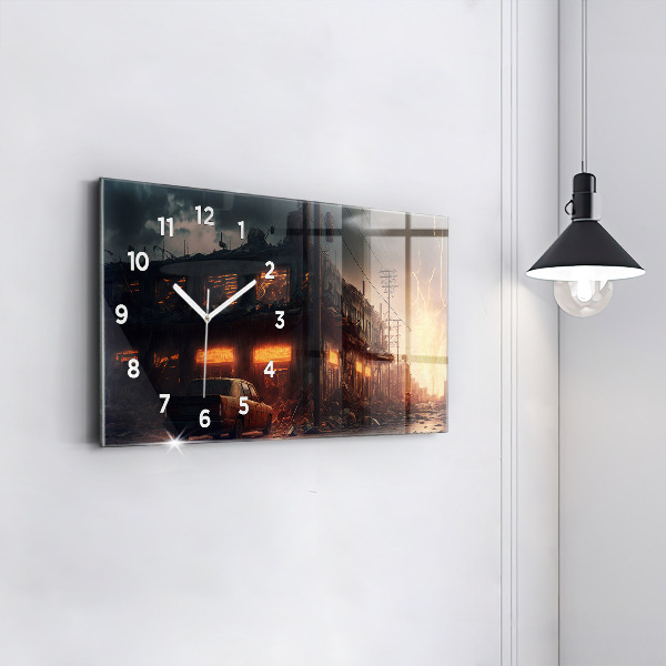Reloj de cristal horizontal Edificio apocalíptico