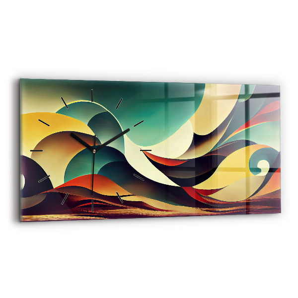 Reloj horizontal Fondo de líneas abstractas