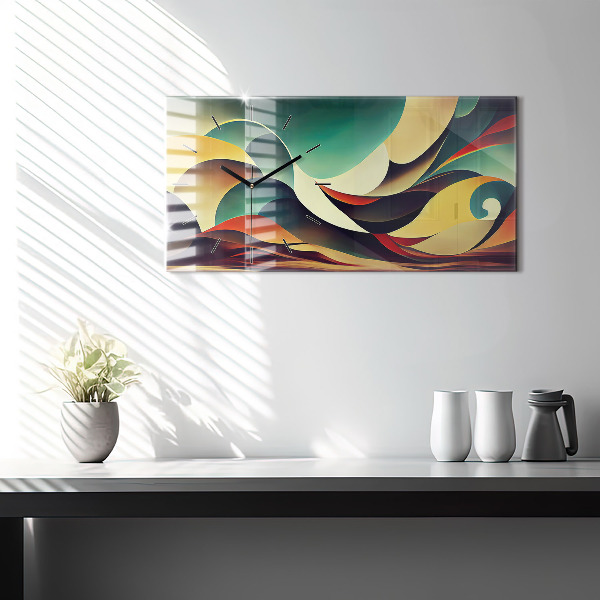 Reloj horizontal Fondo de líneas abstractas