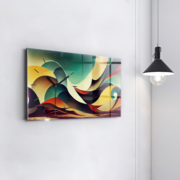 Reloj horizontal Fondo de líneas abstractas