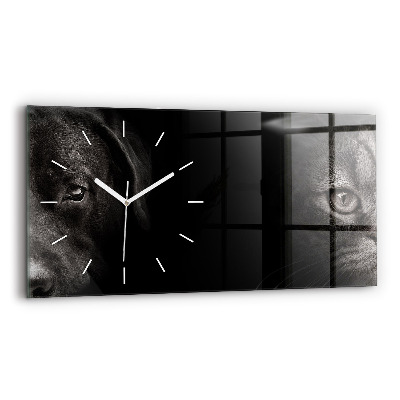 Reloj horizontal Perro y gato escocés