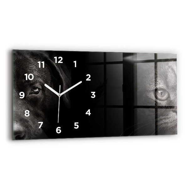Reloj horizontal Perro y gato escocés