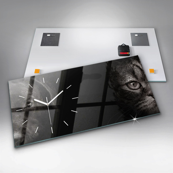 Reloj horizontal Perro y gato escocés