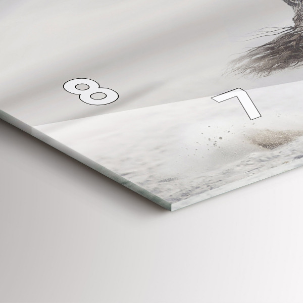 Reloj de cristal horizontal Caballo blanco al galope