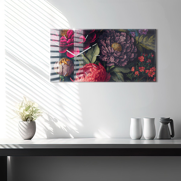 Reloj de cristal horizontal Ramo de flores vintage