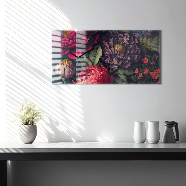 Reloj de cristal horizontal Ramo de flores vintage