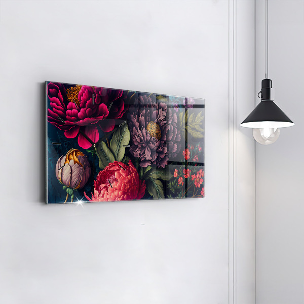 Reloj de cristal horizontal Ramo de flores vintage