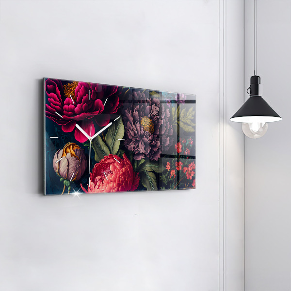 Reloj de cristal horizontal Ramo de flores vintage