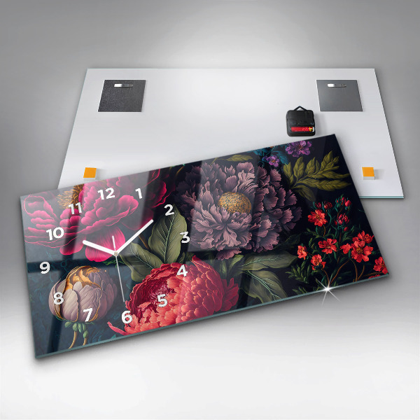 Reloj de cristal horizontal Ramo de flores vintage