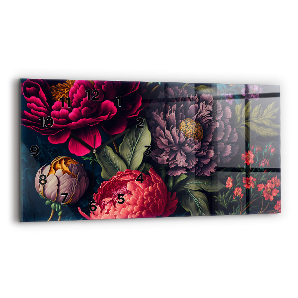 Reloj de cristal horizontal Ramo de flores vintage