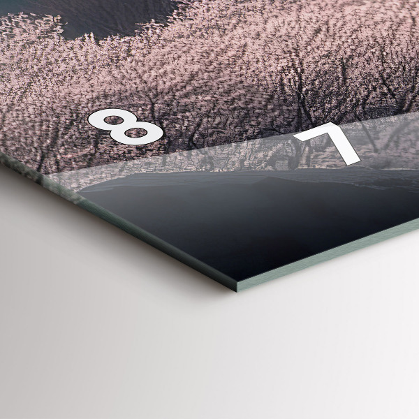 Reloj horizontal Torre asiática Cerezos en flor