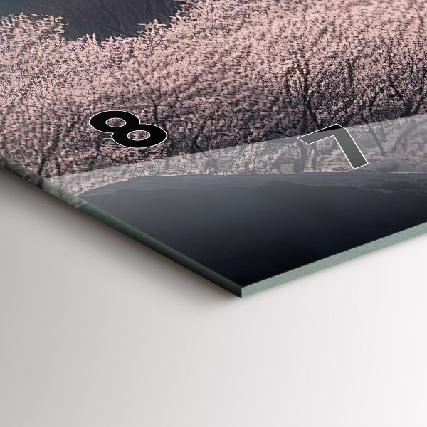 Reloj horizontal Torre asiática Cerezos en flor