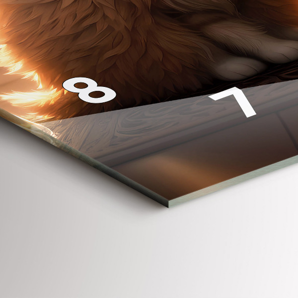 Reloj de cristal horizontal Cuatro gatos al sol