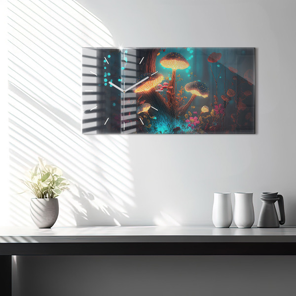 Reloj horizontal Bosque y setas mágicas