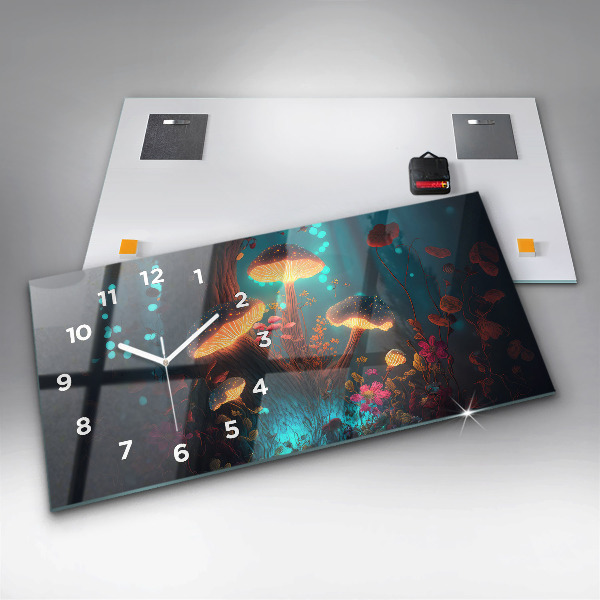 Reloj horizontal Bosque y setas mágicas