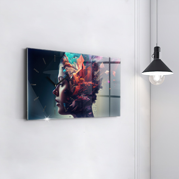 Reloj de cristal horizontal Mujer abstracta emocional