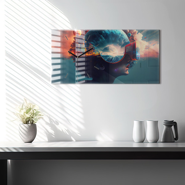 Reloj horizontal Mundo virtual futurista