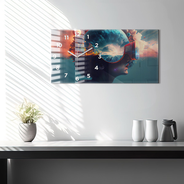 Reloj horizontal Mundo virtual futurista