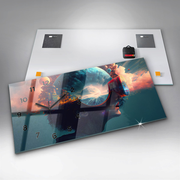 Reloj horizontal Mundo virtual futurista