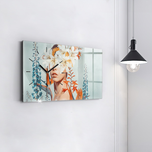 Reloj horizontal Mujer con flores