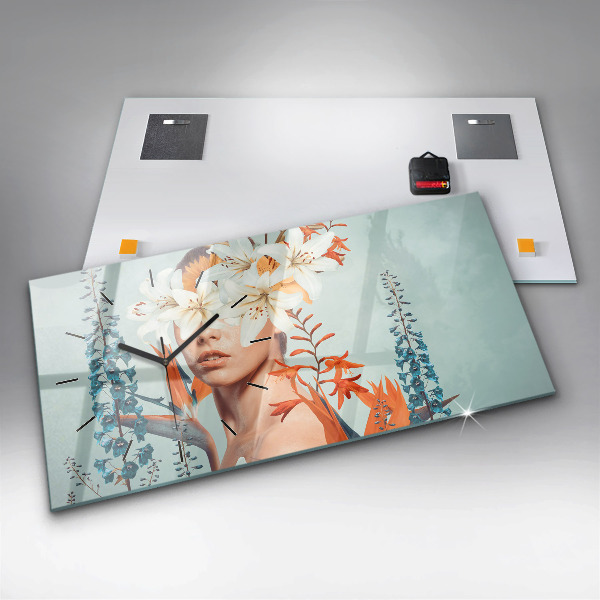 Reloj horizontal Mujer con flores