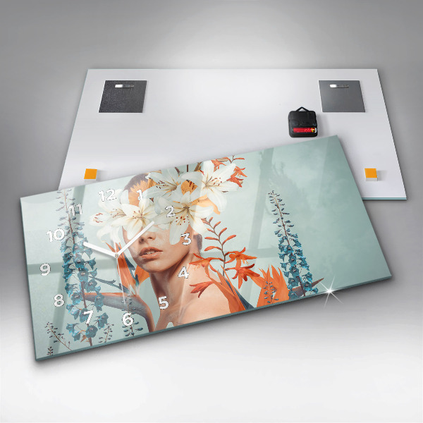 Reloj horizontal Mujer con flores