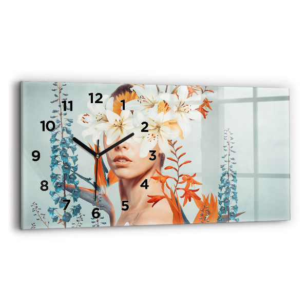 Reloj horizontal Mujer con flores