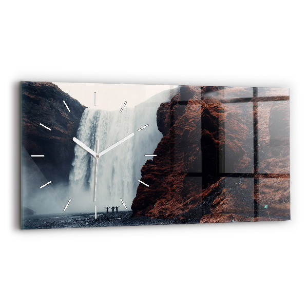 Reloj de cristal horizontal Cascada Paisaje de Islandia