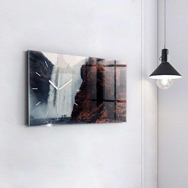Reloj de cristal horizontal Cascada Paisaje de Islandia