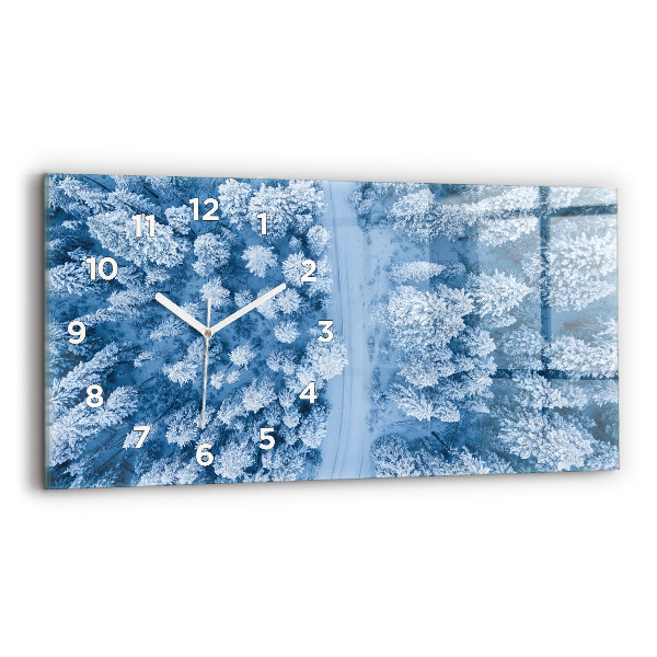 Reloj de cristal horizontal Bosque a vista de pájaro Drone