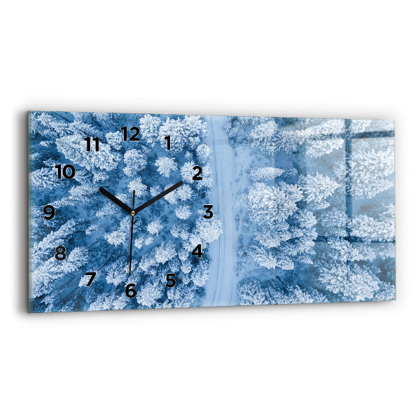 Reloj de cristal horizontal Bosque a vista de pájaro Drone