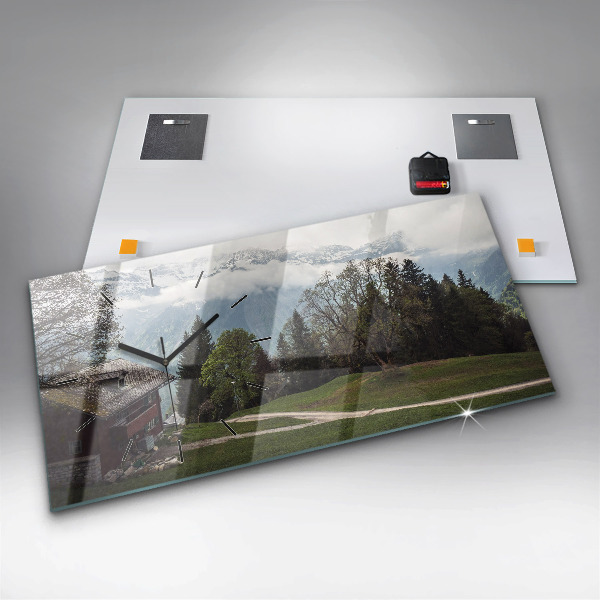 Reloj de cristal horizontal Vista de montaña