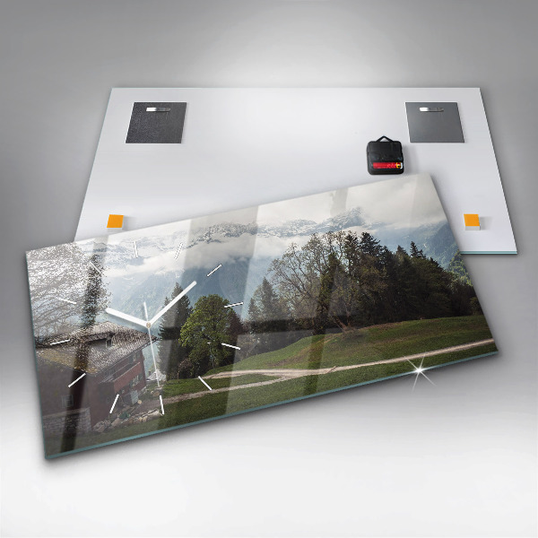 Reloj de cristal horizontal Vista de montaña