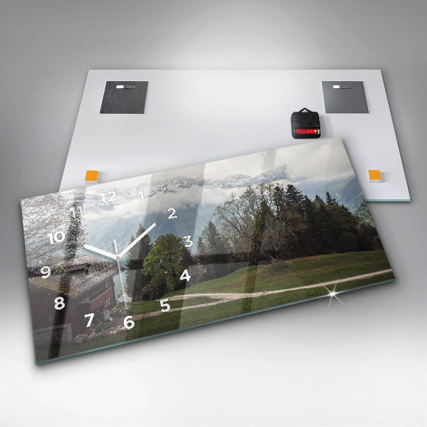 Reloj de cristal horizontal Vista de montaña