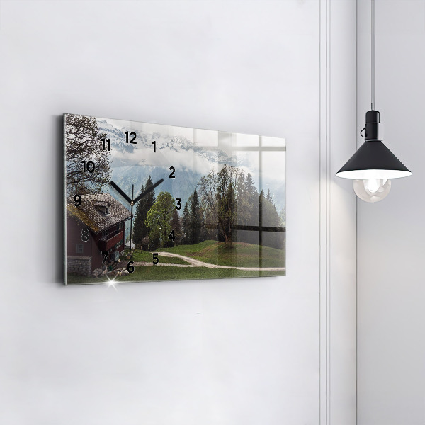 Reloj de cristal horizontal Vista de montaña