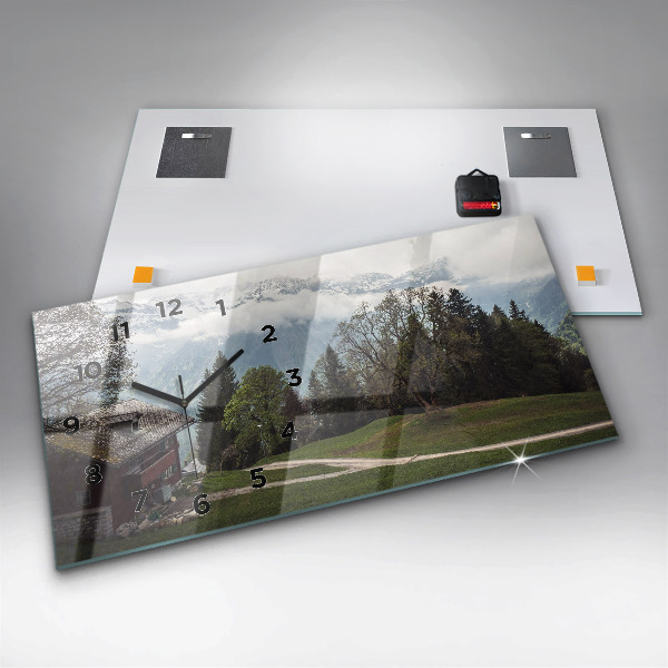 Reloj de cristal horizontal Vista de montaña