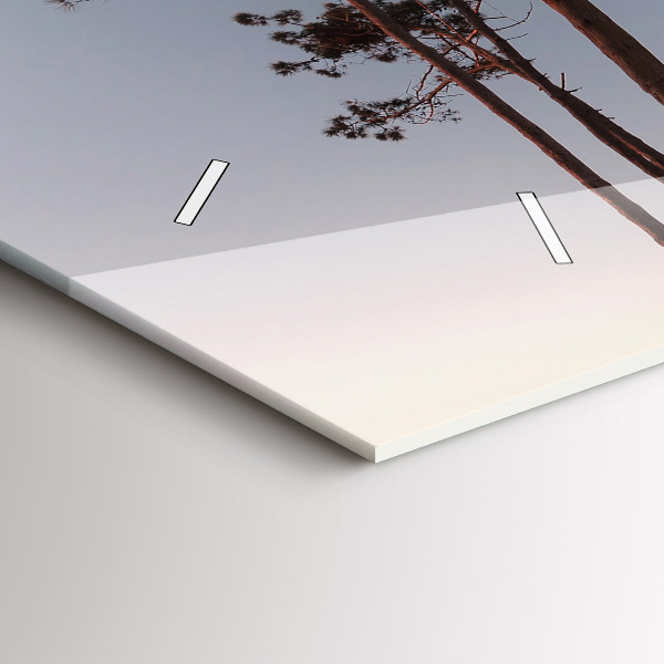 Reloj horizontal Media luna y árboles