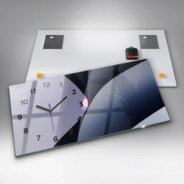 Reloj de cristal horizontal Sol abstracto